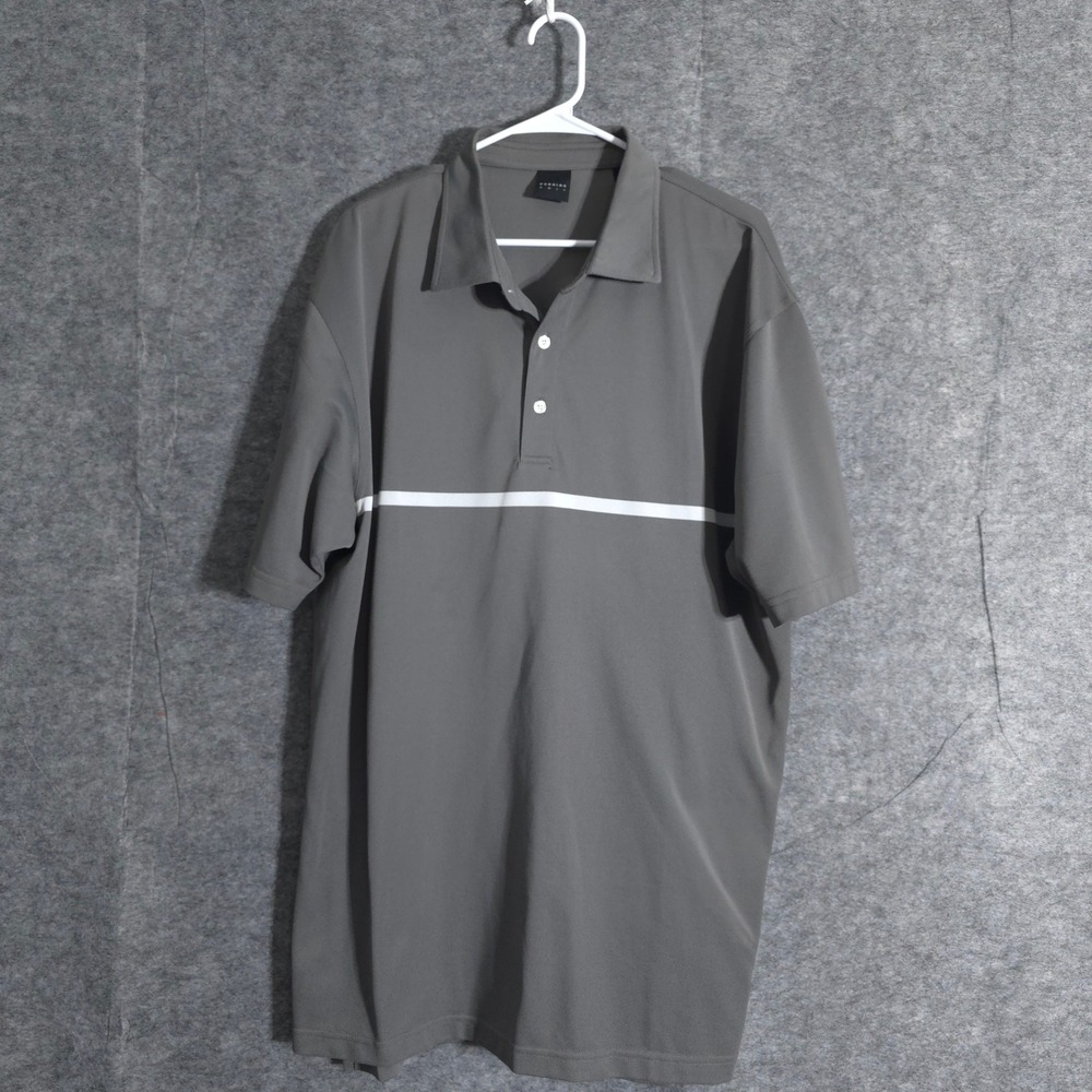 Dunning Golf Polo Shirt Mens Performance Athletic Casual XXL Gray Sport Solid